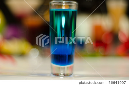 colored drink in glass for shots colored drink in glass for shots 36641907