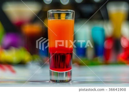 colored drink in glass for shots colored drink in glass for shots 36641908