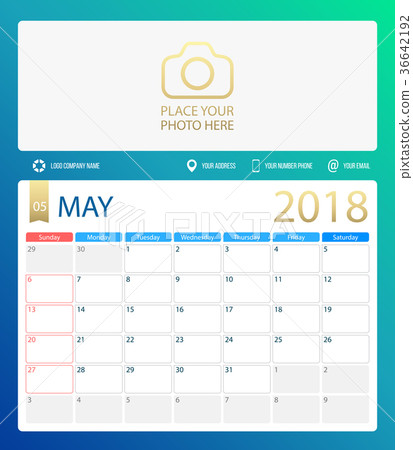 MAY 2018, illustration vector calendar or desk MAY 2018, illustration vector calendar or desk 36642192