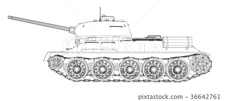 Blueprint of realistic tank 36642761