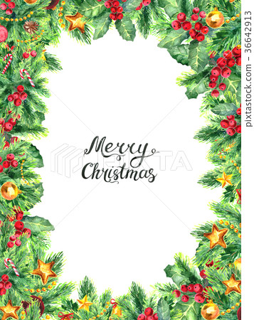 Christmas border isolated on white background Christmas border isolated on white background 36642913
