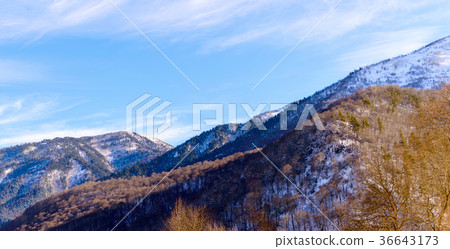 Winter mountain landscape with rocks and snow Winter mountain landscape with rocks and snow 36643173