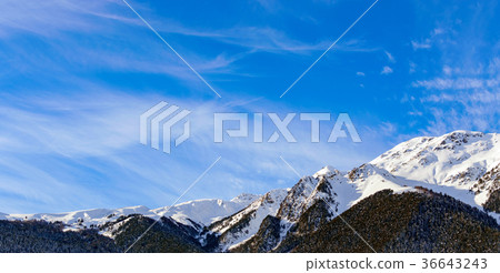 Winter mountain landscape with rocks and snow Winter mountain landscape with rocks and snow 36643243
