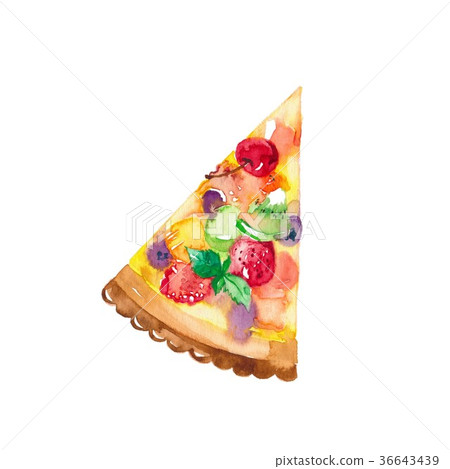 Cake, 1 piece, fruit mix Cake, 1 piece, fruit mix 36643439
