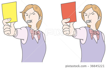 Red card and yellow card 36645221