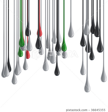 3D color glossy paint drop blobs 36645355