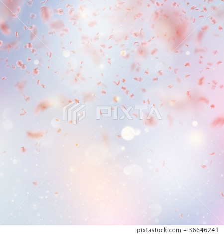 Sakura flying downwind petals on wind. EPS 10 36646241