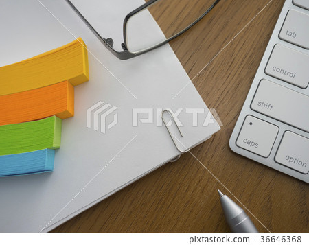 Business image · glasses · documents · keyboard · sticky notes Business image · glasses · documents · keyboard · sticky notes 36646368