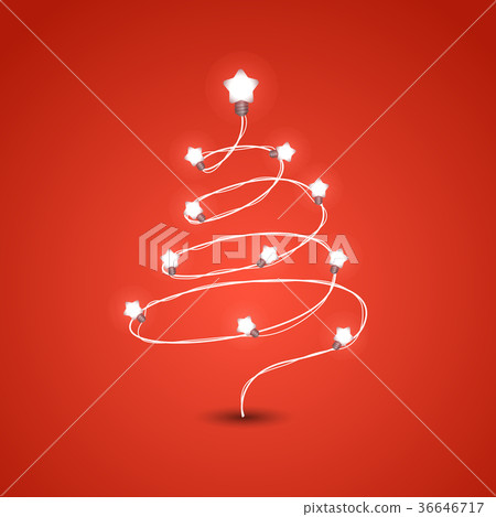 Christmas tree with lighting garland 36646717