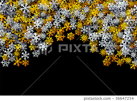 Christmas snowflakes scattered card for winter 36647254