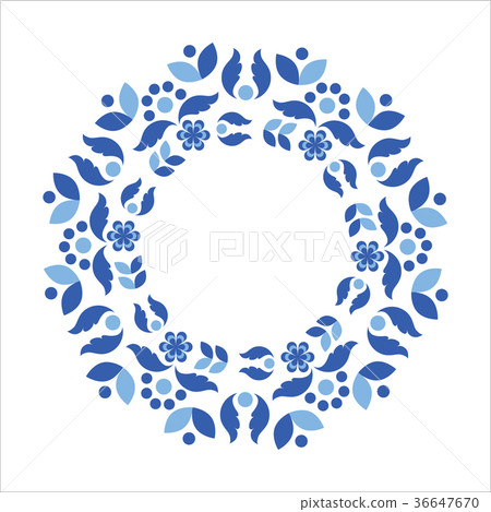 scandinavian style blue wreath 36647670
