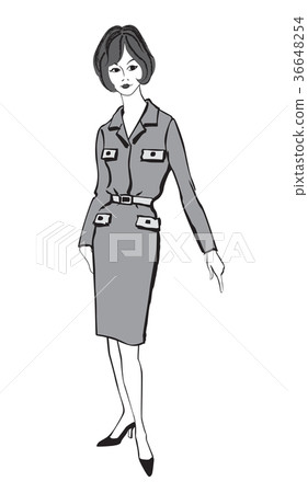 Stylish woman. Fashion dressed girl 1960's style 36648254