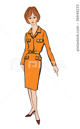 Stylish woman. Fashion dressed girl 1960's style Stylish woman. Fashion dressed girl 1960's style 36648255