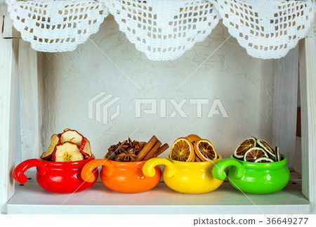 dried fruits in colored cups dried fruits in colored cups 36649277
