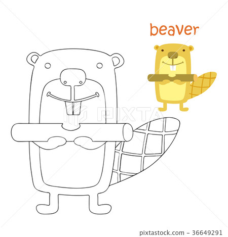 Kids coloring page - beaver 36649291