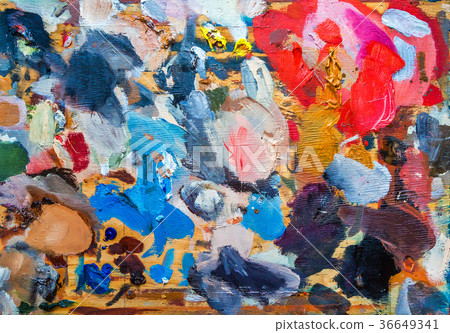 Painter's palette with paints Painter's palette with paints 36649341