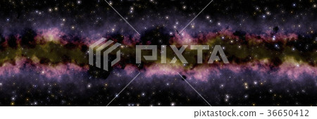 Vibrant outer space and milky way texture background (seamless connection, high resolution 2D CG rendering ∕ coloring illustration) 36650412