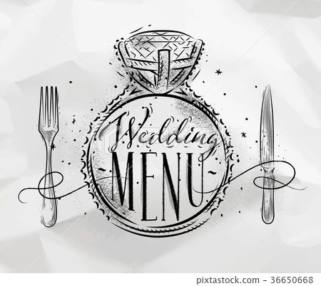 Wedding menu crumpled Wedding menu crumpled 36650668