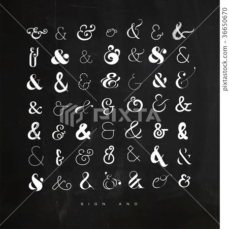 Set ampersands for letters chalk Set ampersands for letters chalk 36650670