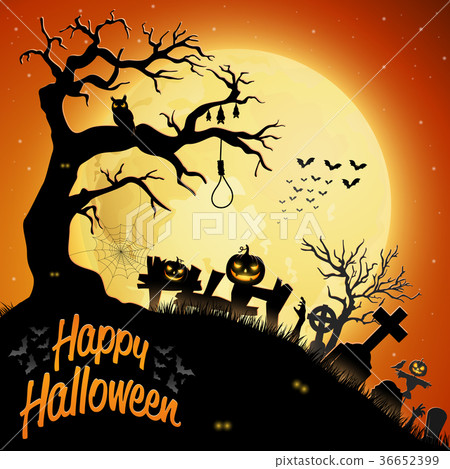 Halloween night background 36652399