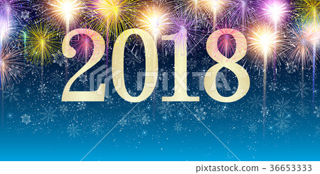 2018 fireworks new year background 36653333