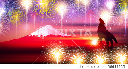 戌 fuji fireworks background 36653335
