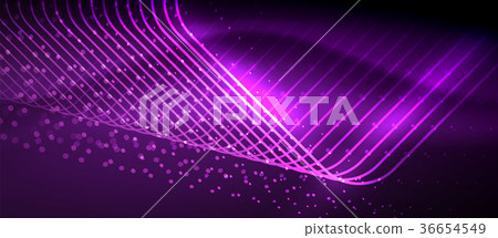 Neon glowing techno lines 36654549