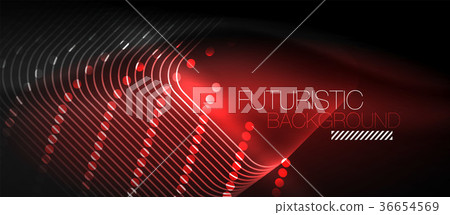 Neon glowing techno lines Neon glowing techno lines 36654569
