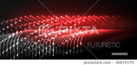 Neon glowing techno lines 36654570