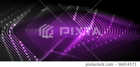 Neon glowing techno lines Neon glowing techno lines 36654571