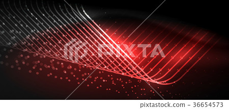 Neon glowing techno lines 36654573