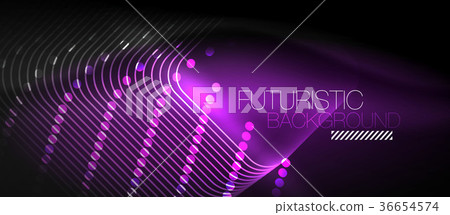 Neon glowing techno lines Neon glowing techno lines 36654574