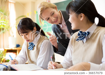 Junior high school student English class high school student 36657079