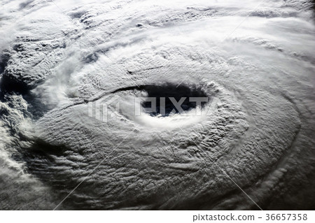 Typhoon over planet Earth - satellite photo. 36657358