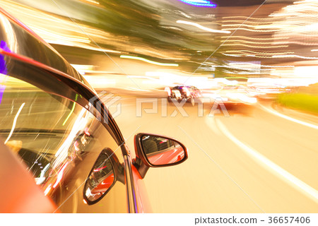Night driving image of car Night driving image of car 36657406