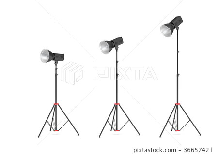 3d rendering of three lights with reflectors with 3d rendering of three lights with reflectors with 36657421