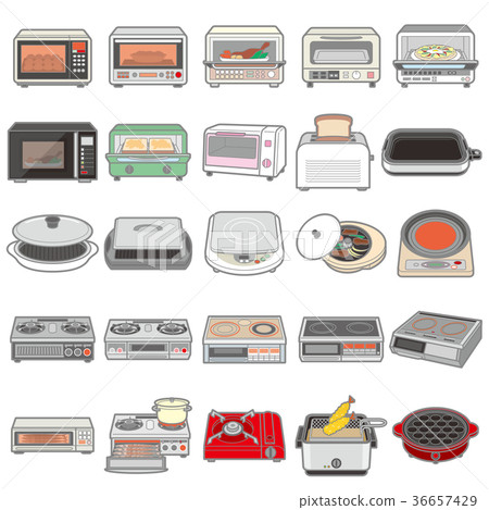 Illustration of various appliances / kitchen 36657429