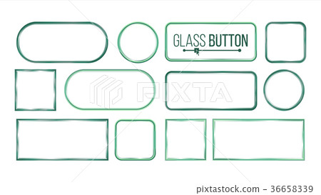 Glass Buttons, Frames Vector. Square, Round Glass Buttons, Frames Vector. Square, Round 36658339