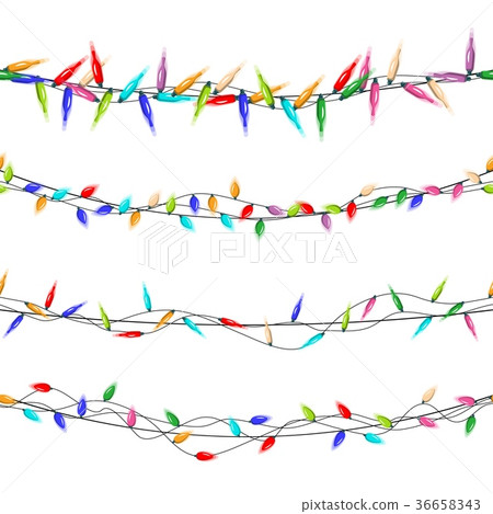 Christmas Lights Background Vector. Strings Of Christmas Lights Background Vector. Strings Of 36658343