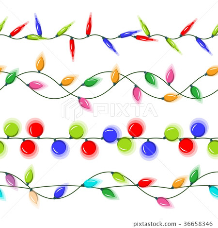 Christmas Lights Horizontal Seamless Vector Christmas Lights Horizontal Seamless Vector 36658346