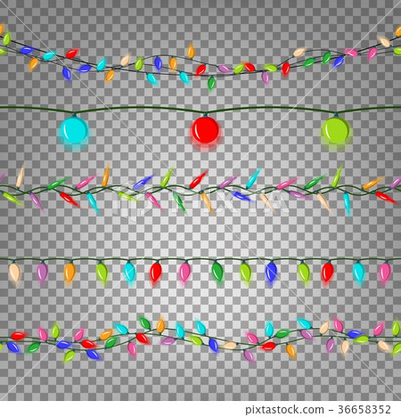 Christmas Lights Seamless Vector. Flat Color Christmas Lights Seamless Vector. Flat Color 36658352