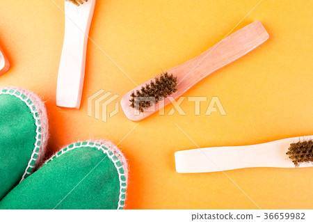 Green suede espadrille shoes with brushes Green suede espadrille shoes with brushes 36659982