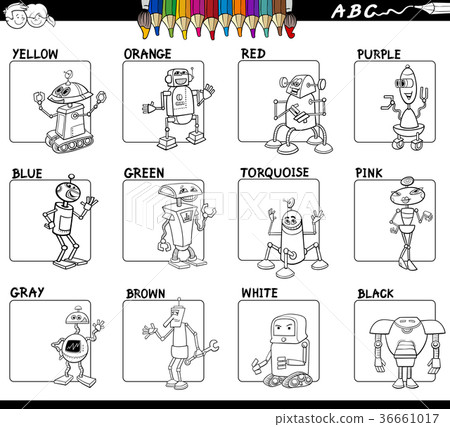 basic colors set worksheet for coloring 36661017