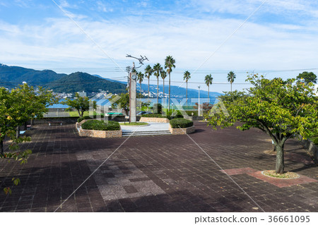 大山海濱公園中央廣場 照片素材 圖片 圖庫