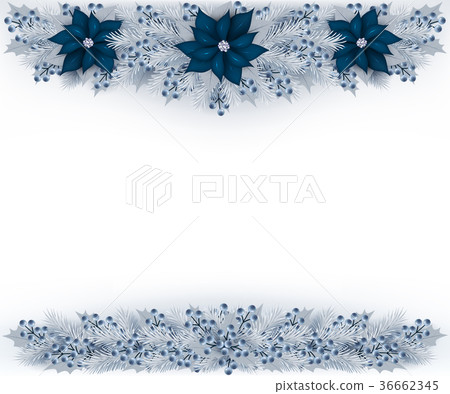 Christmas garland with fir, blueberry and flowers Christmas garland with fir, blueberry and flowers 36662345