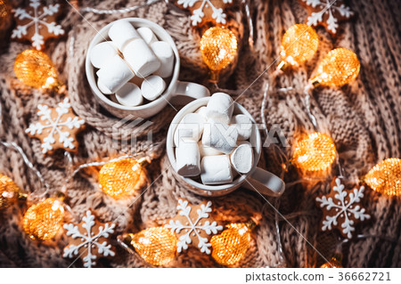 Christmas background with cocoa or coffee Christmas background with cocoa or coffee 36662721