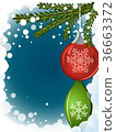 Christmas background with hanging decoration 36663372