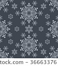 Seamless white snowflake shapes background 36663376