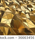 Abstract gold polygons 3D rendering background. 36663456