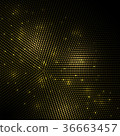 Gold lights dark circles mosaic background. 36663457